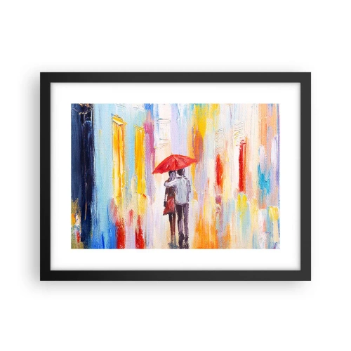 Pôster com moldura preta - Que continue a chover - 40x30 cm