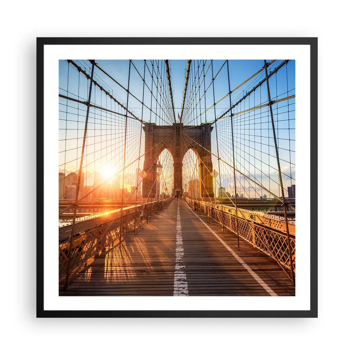 Pôster com moldura preta - Na Ponte Dourada - 60x60 cm