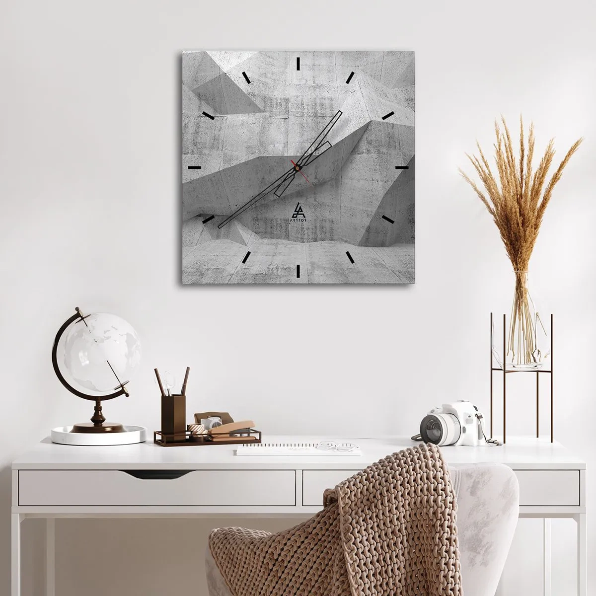 Relógio de parede - Relógio em vidro - Um verdadeiro desafio - 40x40 cm