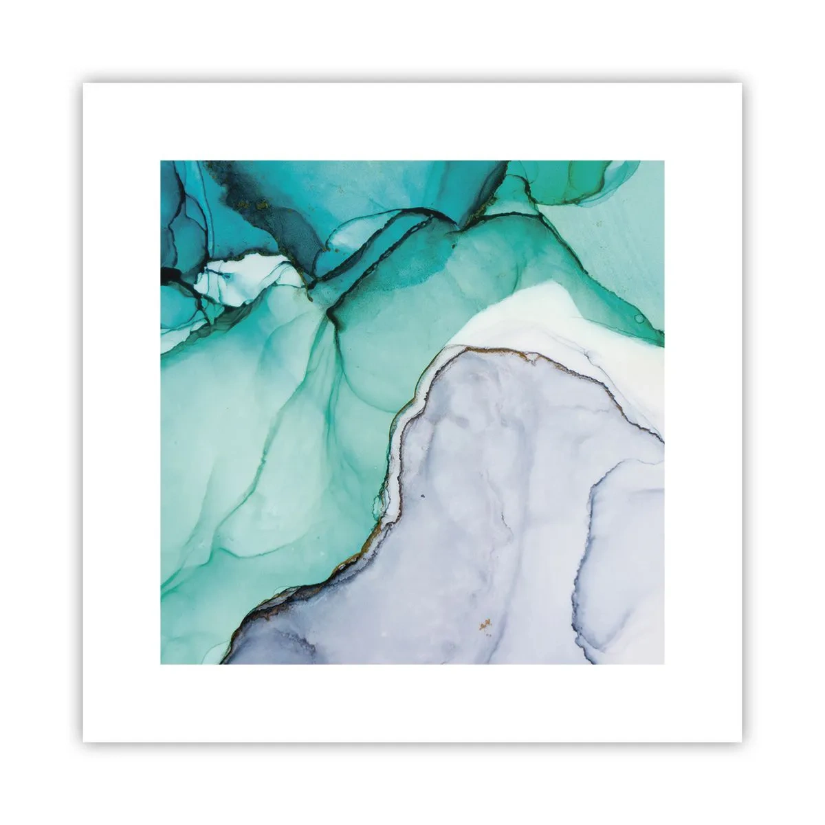 Pôster - Estudo em turquesa - 30x30 cm