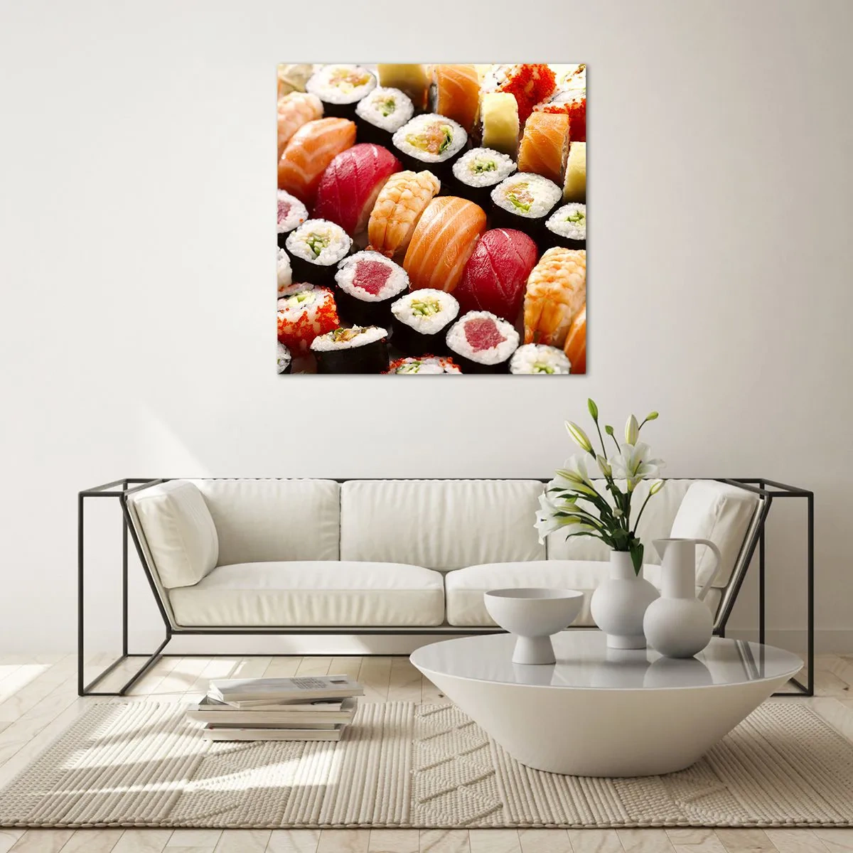 Quadro em vidro - Cores e sabores da Ásia - 60x60 cm