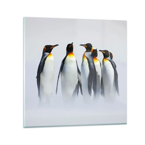 Quadro em vidro - Reunião em traje de gala - 30x30 cm
