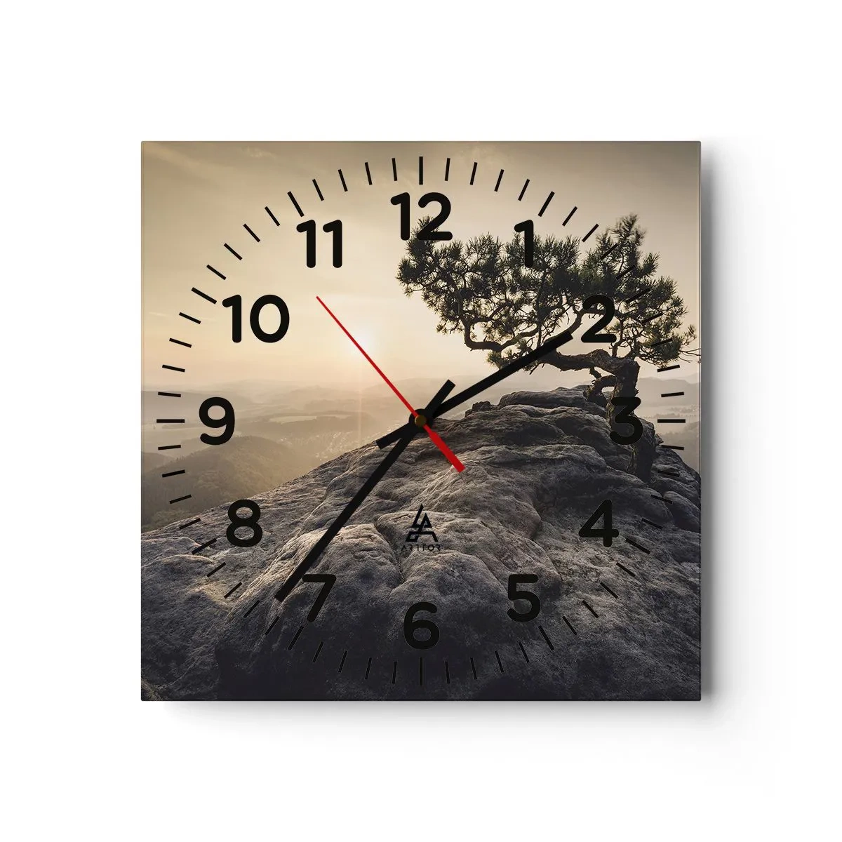 Relógio de parede - Relógio em vidro - A vida ganha sempre - 40x40 cm