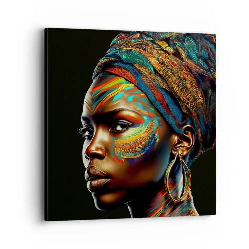 Quadro em tela - Rainha africana - 40x40 cm