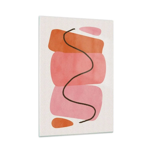 Quadro em vidro - Movimento suave de formas - 70x100 cm