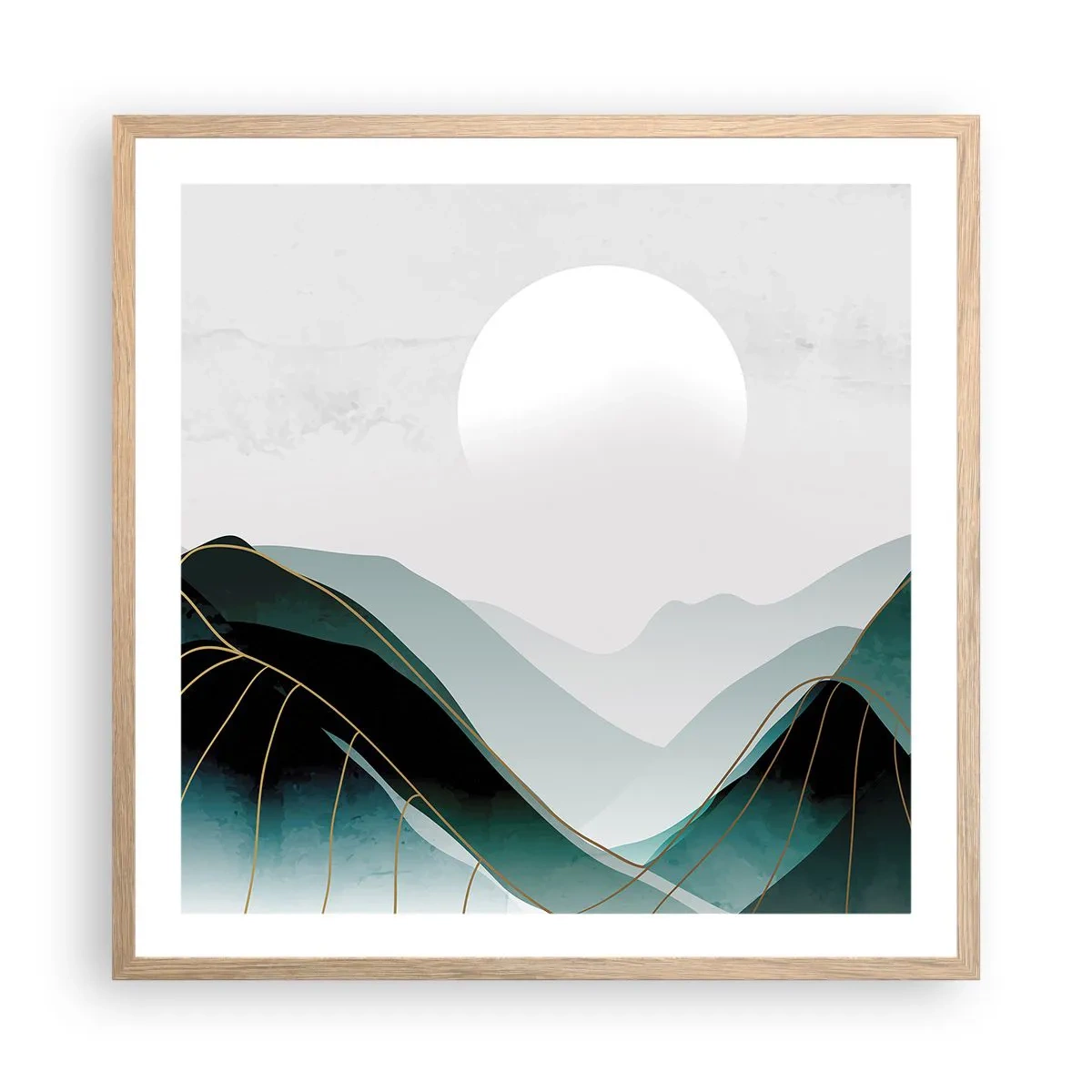 Pôster com moldura de carvalho claro - Em plena majestade - 60x60 cm