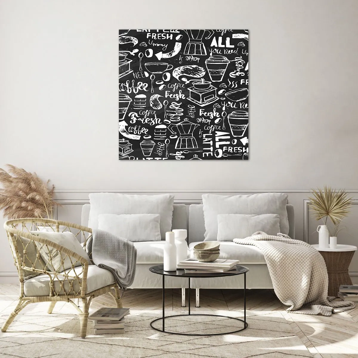 Quadro em vidro - Tudo o que precisa é... - 70x70 cm