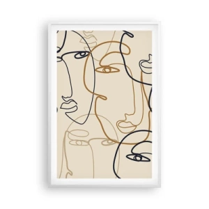 Pôster em moldura branca - Retrato multiplicado - 61x91 cm