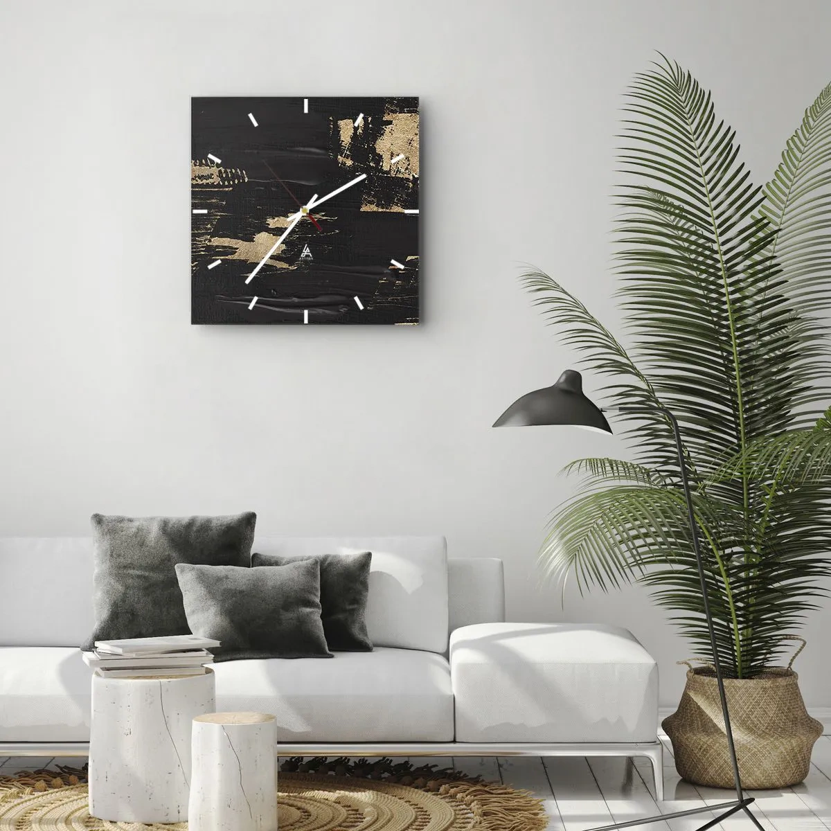 Relógio de parede - Relógio em vidro - Rastro de toque - 30x30 cm