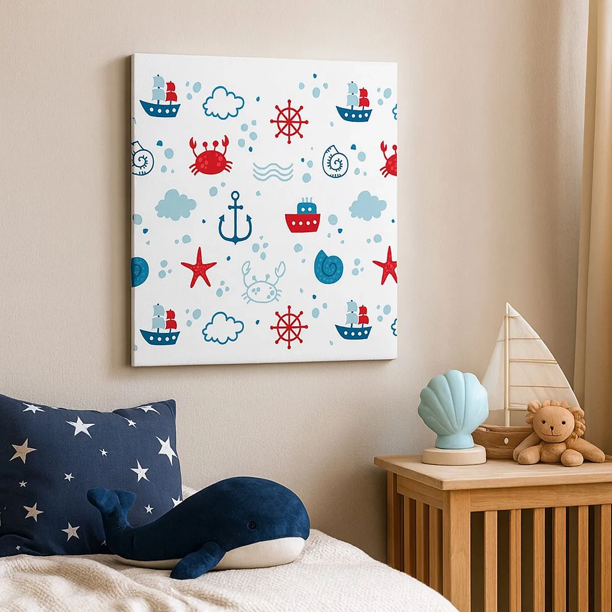 Quadro em tela - Conto de fadas do mar - 30x30 cm