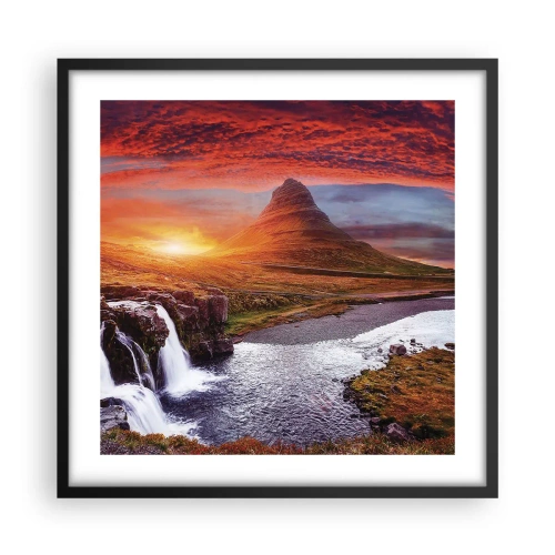 Pôster com moldura preta - A vista da Terra Média - 50x50 cm