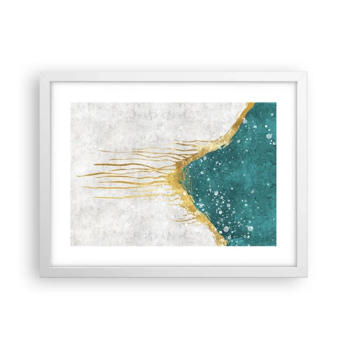 Pôster em moldura branca - Maré Dourada - 40x30 cm