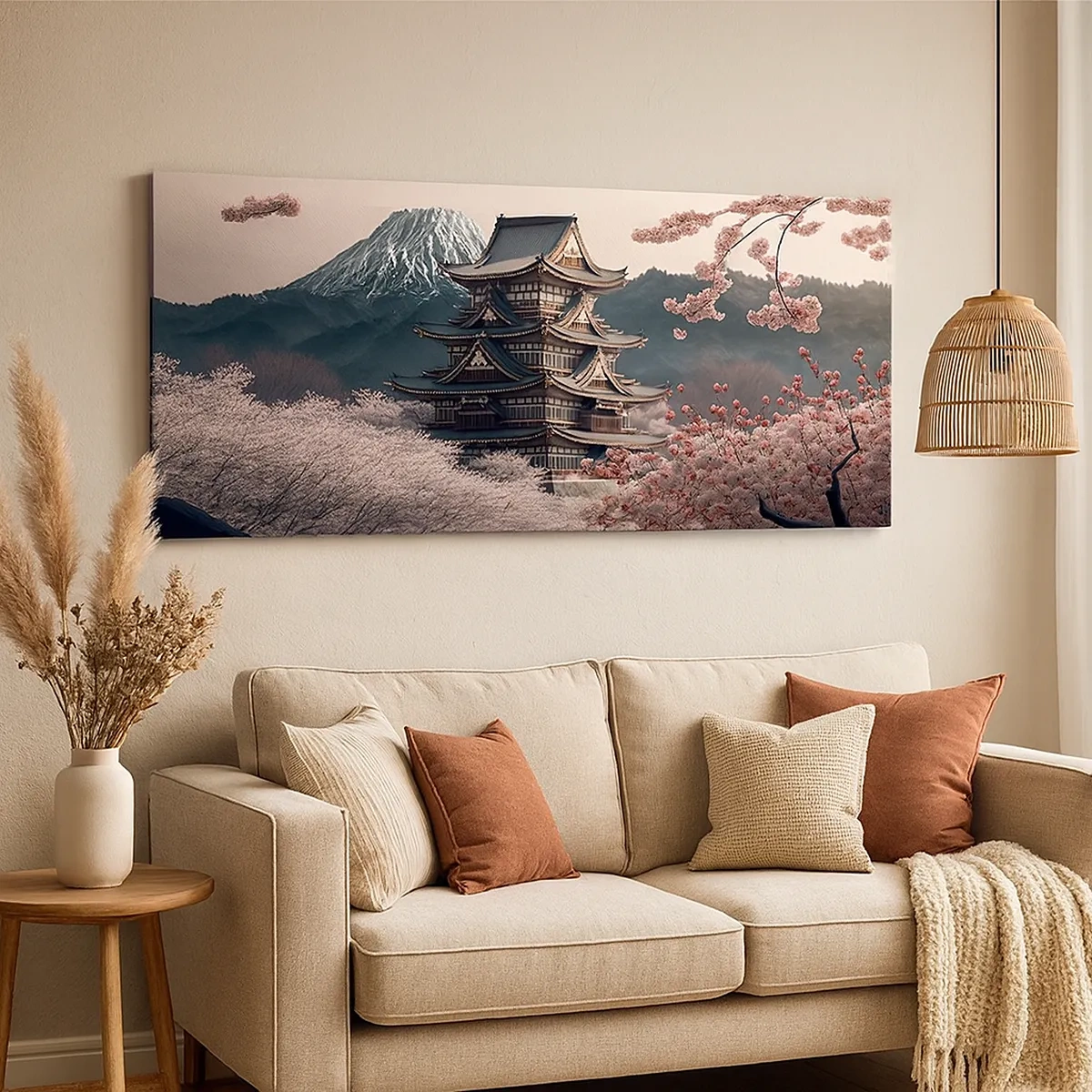 Quadro em tela - A terra da flor de cerejeira - 30x30 cm