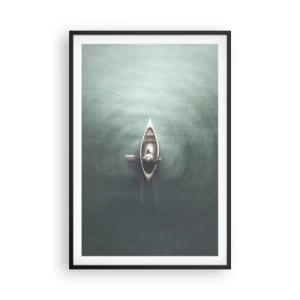 Pôster com moldura preta - Através do lago da lua - 61x91 cm