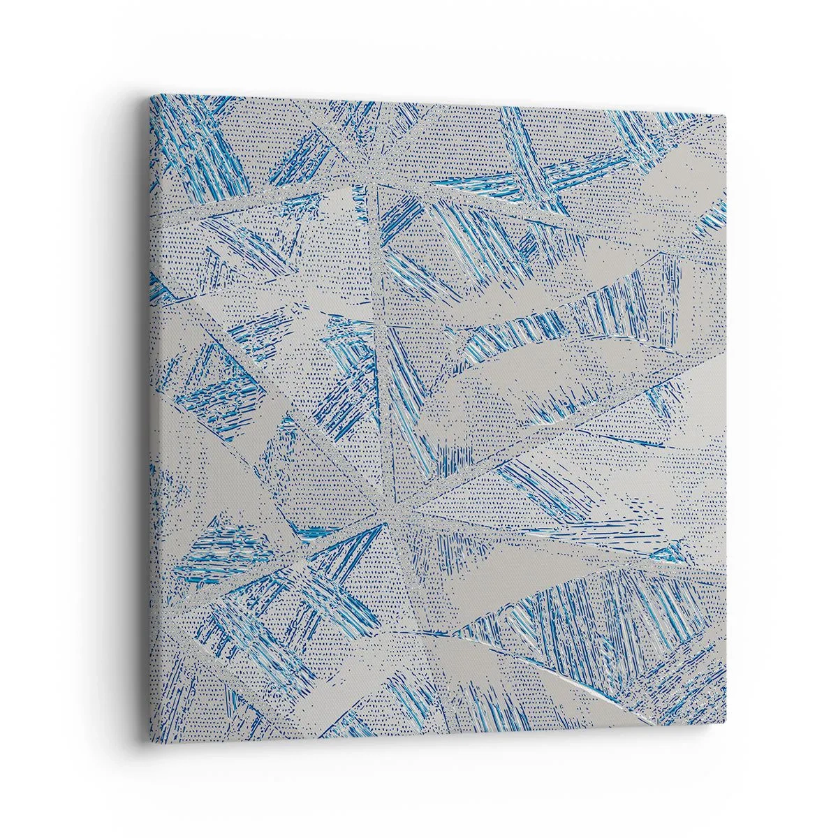 Quadro em tela - Em um labirinto azul e cinza - 40x40 cm