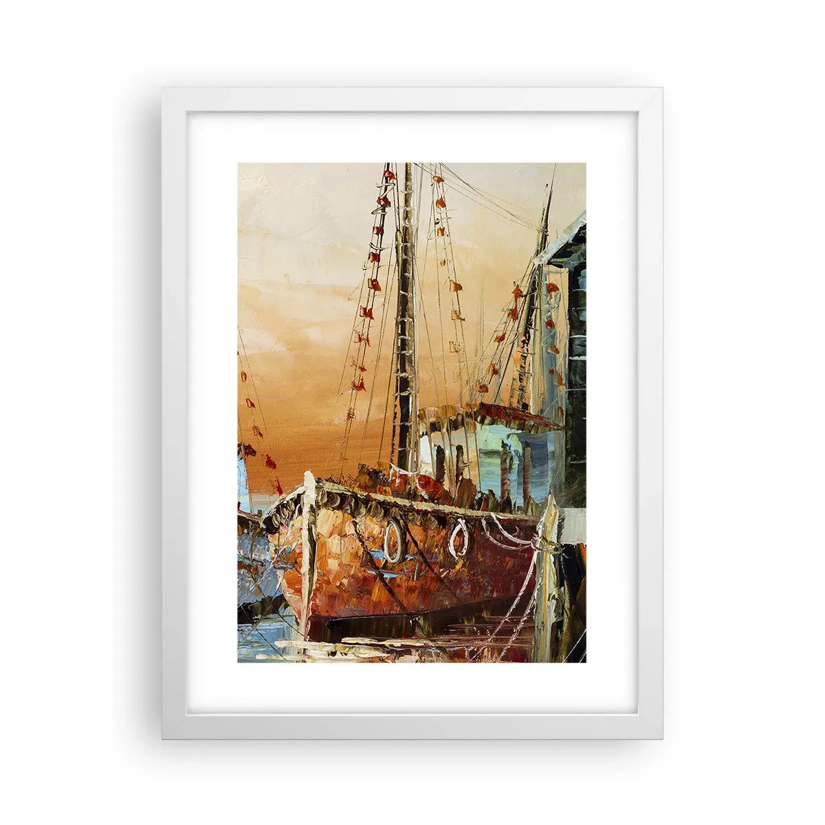 Pôster em moldura branca - Um regresso tranquilo - 30x40 cm