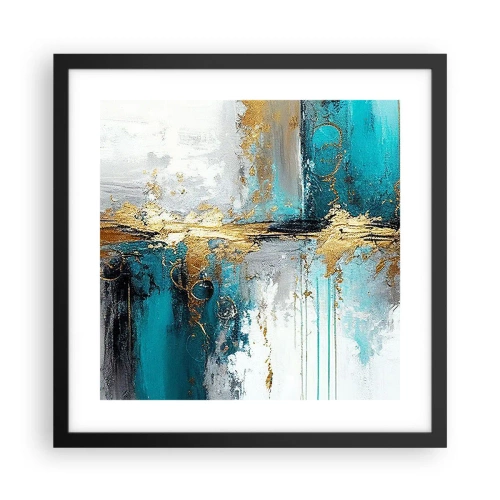 Pôster com moldura preta - Tudo flui - 40x40 cm