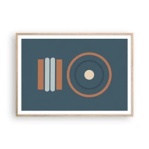 Pôster com moldura de carvalho claro - A essência da questão - 100x70 cm