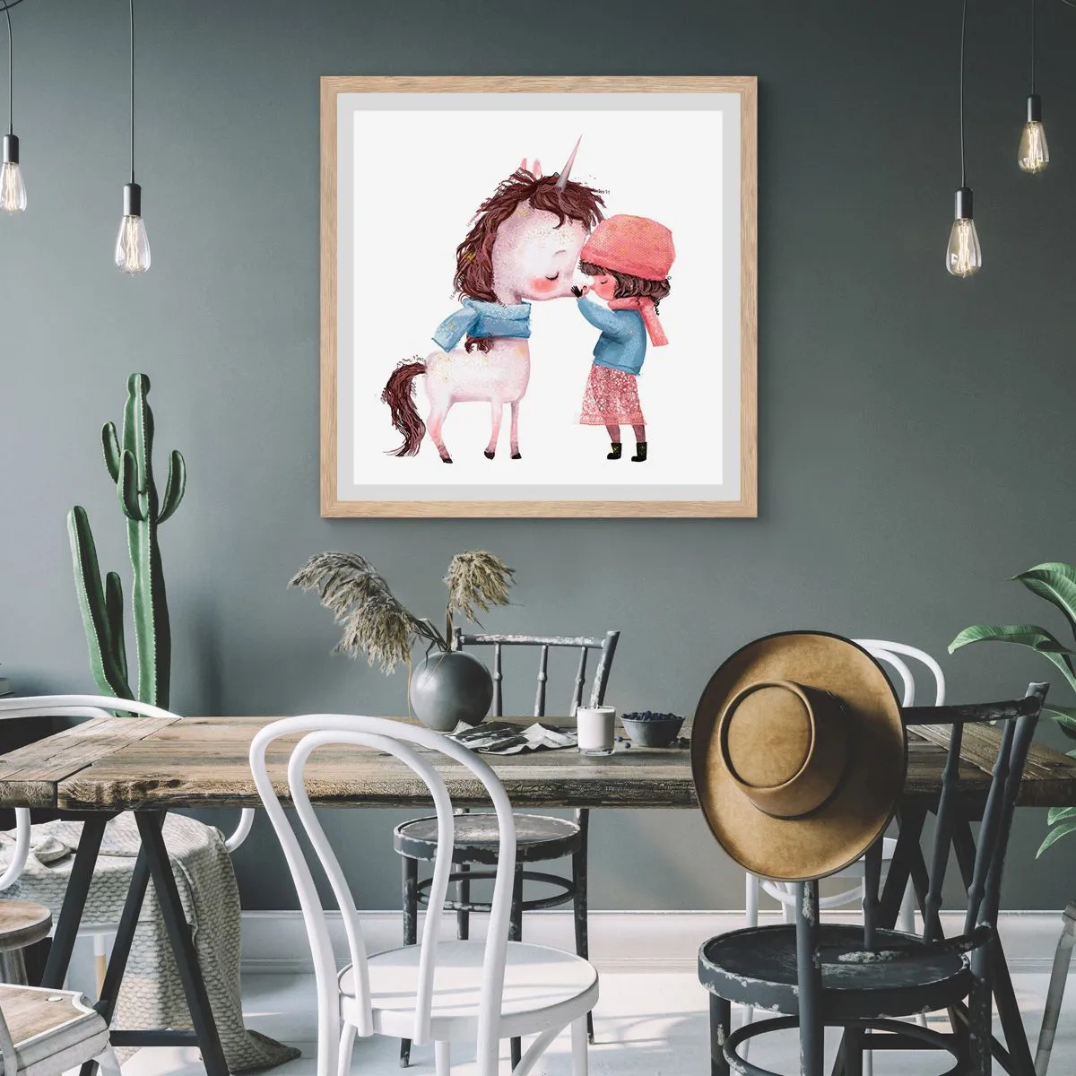 Pôster com moldura de carvalho claro - Conto do inverno - 60x60 cm