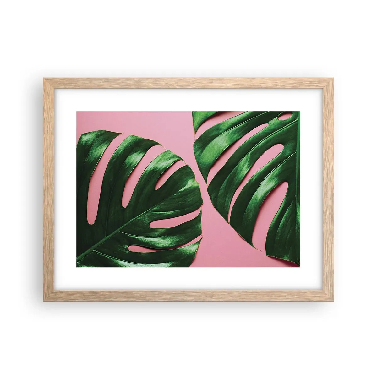 Pôster com moldura de carvalho claro - Encontro verde - 40x30 cm