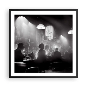 Pôster com moldura preta - Em uma atmosfera de jazz - 60x60 cm