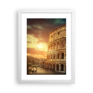 Pôster em moldura branca - Monumento colossal - 30x40 cm