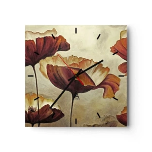 Relógio de parede - Relógio em vidro - Prados e pradarias - 30x30 cm