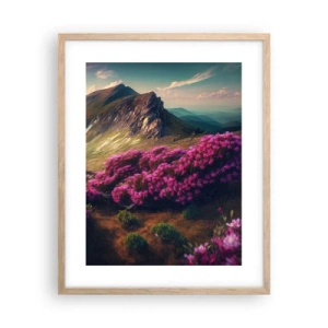 Pôster com moldura de carvalho claro - Verão nas montanhas - 40x50 cm