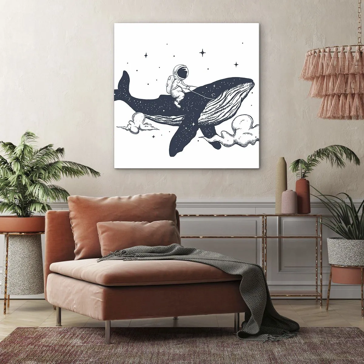 Quadro em tela - Aventura espacial - 50x50 cm