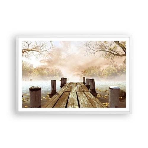 Pôster em moldura branca - A leve tristeza do outono - 91x61 cm