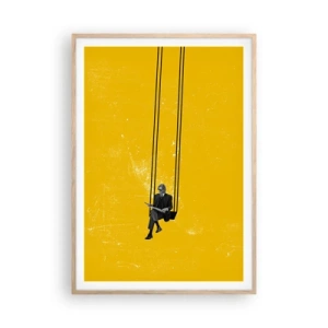 Pôster com moldura de carvalho claro - Dia como todos os dias - 70x100 cm