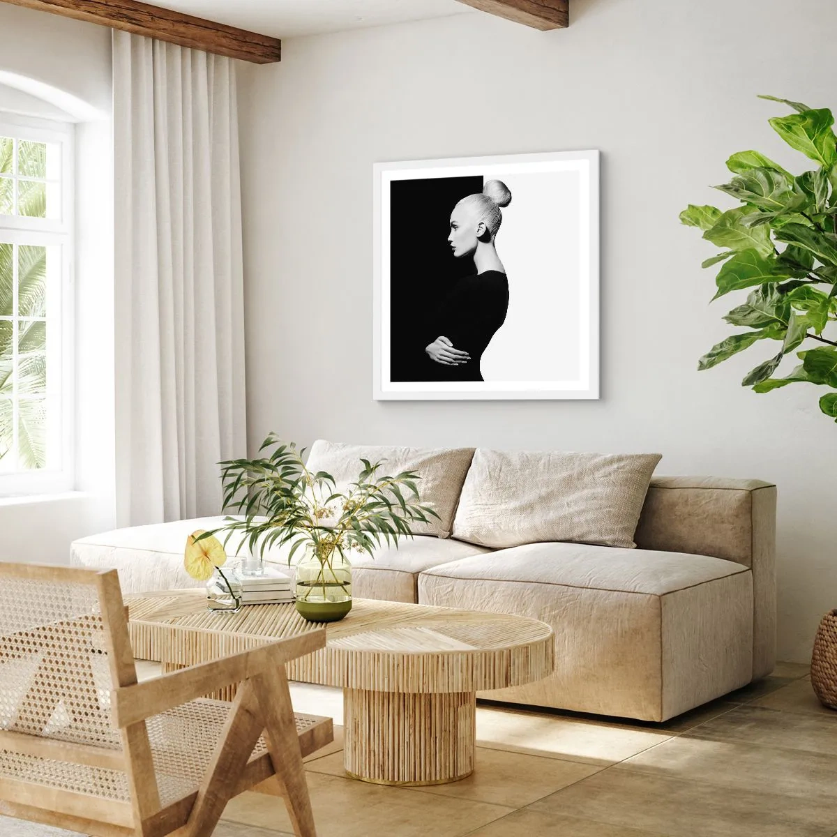 Pôster em moldura branca - Simplesmente mulher - 40x40 cm