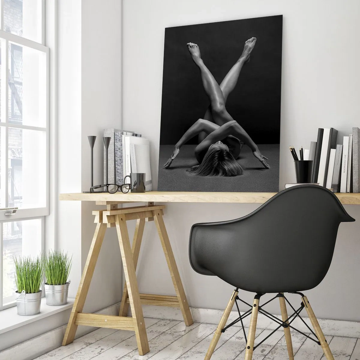 Quadro em vidro - Geometria da nudez - 50x70 cm