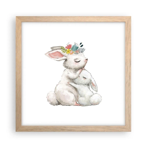 Pôster com moldura de carvalho claro - Nada melhor do que amor de mãe - 30x30 cm