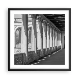 Pôster com moldura preta - Arcada ensolarada - 50x50 cm
