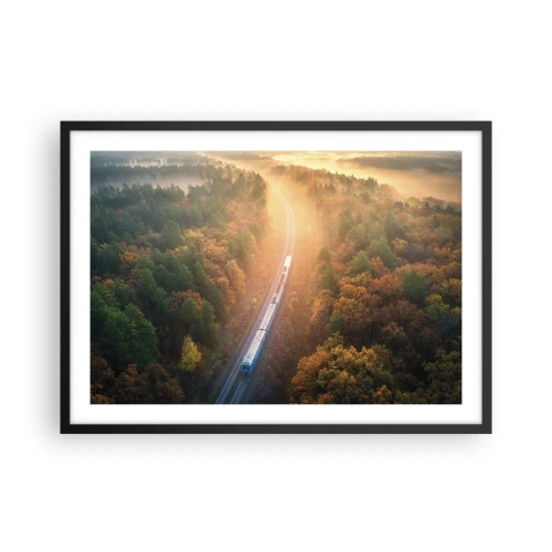 Pôster com moldura preta - Uma viagem de outono - 70x50 cm