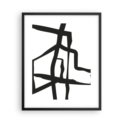 Pôster com moldura preta - Projeto preto e branco - 40x50 cm