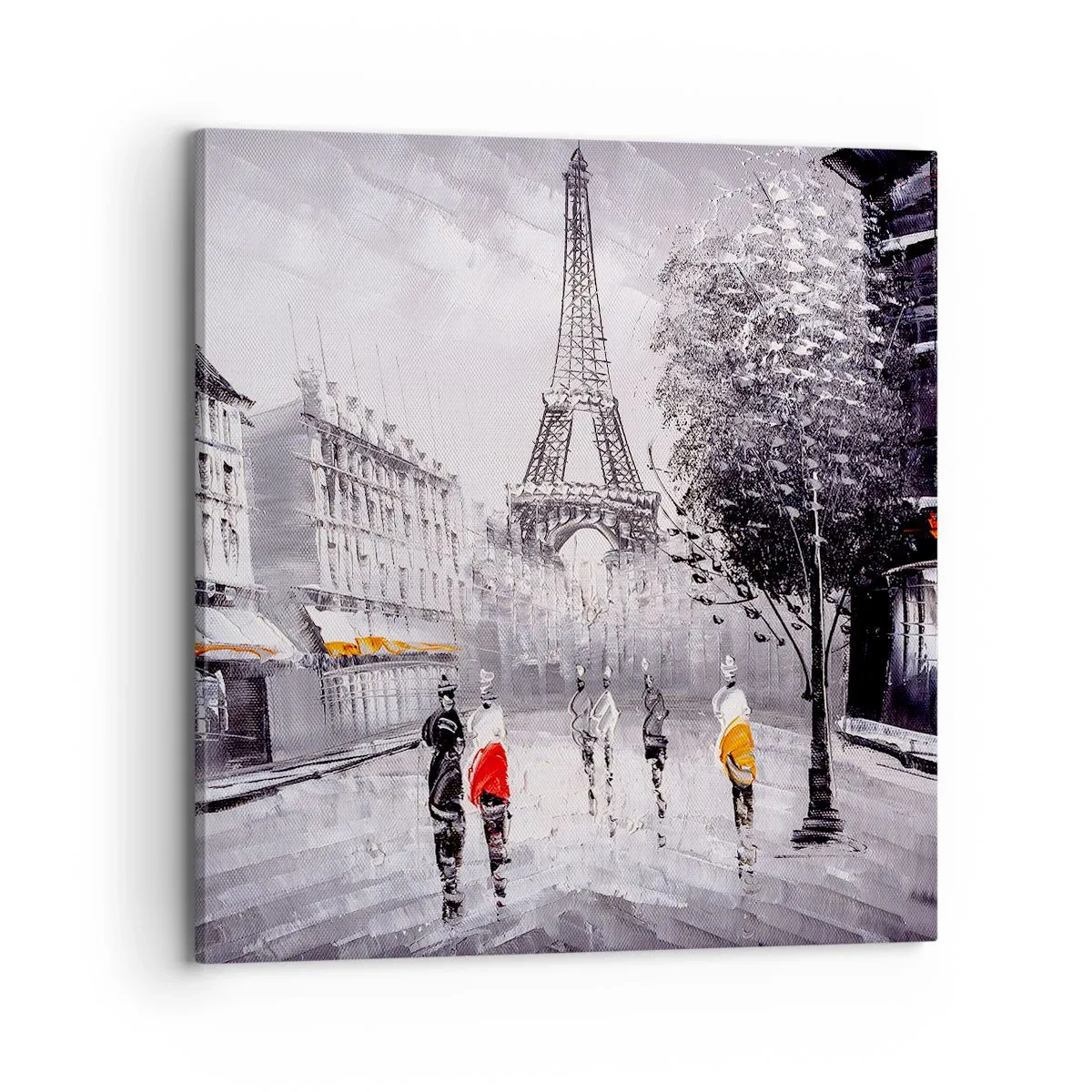 Quadro em tela - Passeio em Paris - 70x70 cm