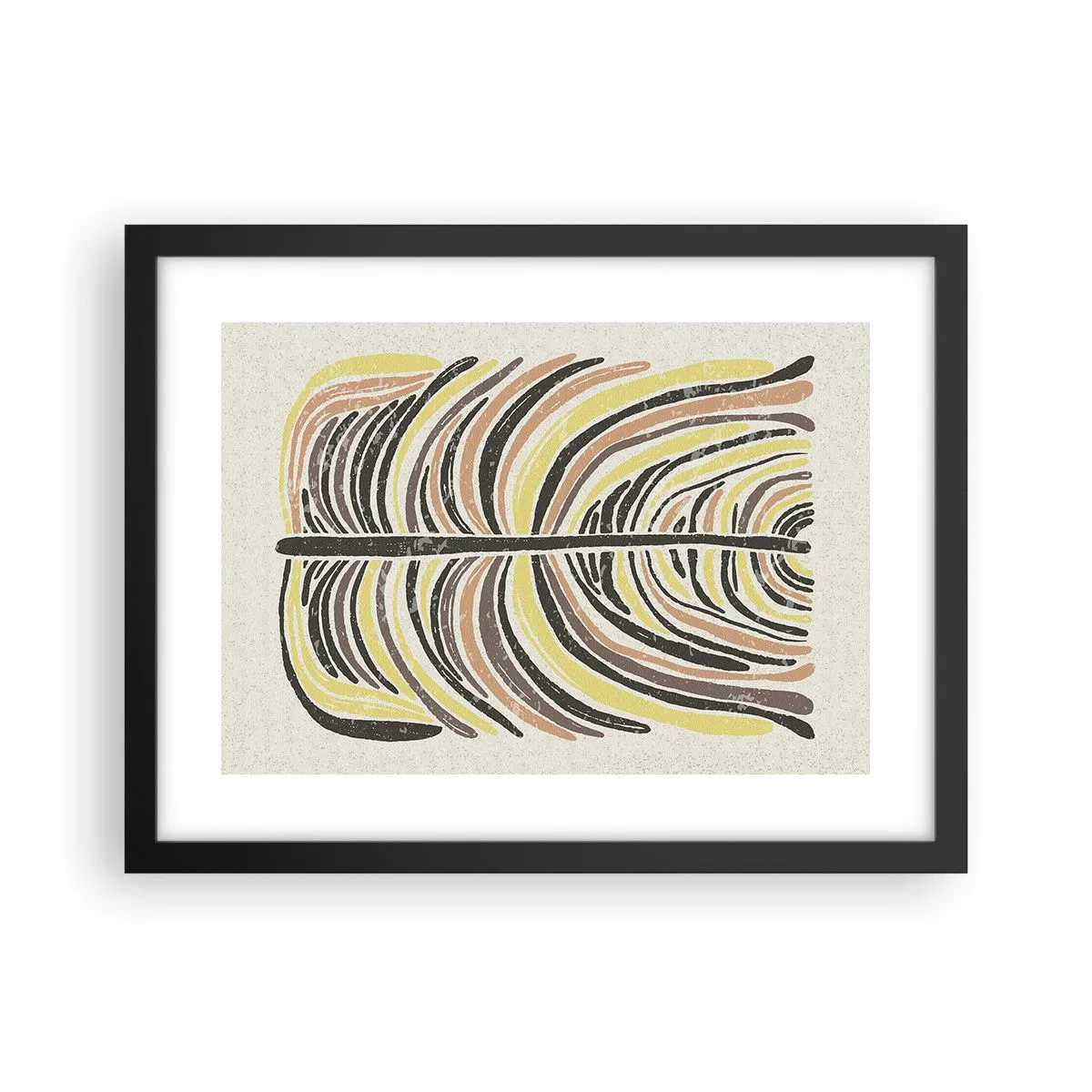 Pôster com moldura preta - Abstração cheia de vida - 40x30 cm