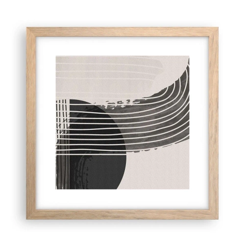 Pôster com moldura de carvalho claro - Ida e volta - 30x30 cm