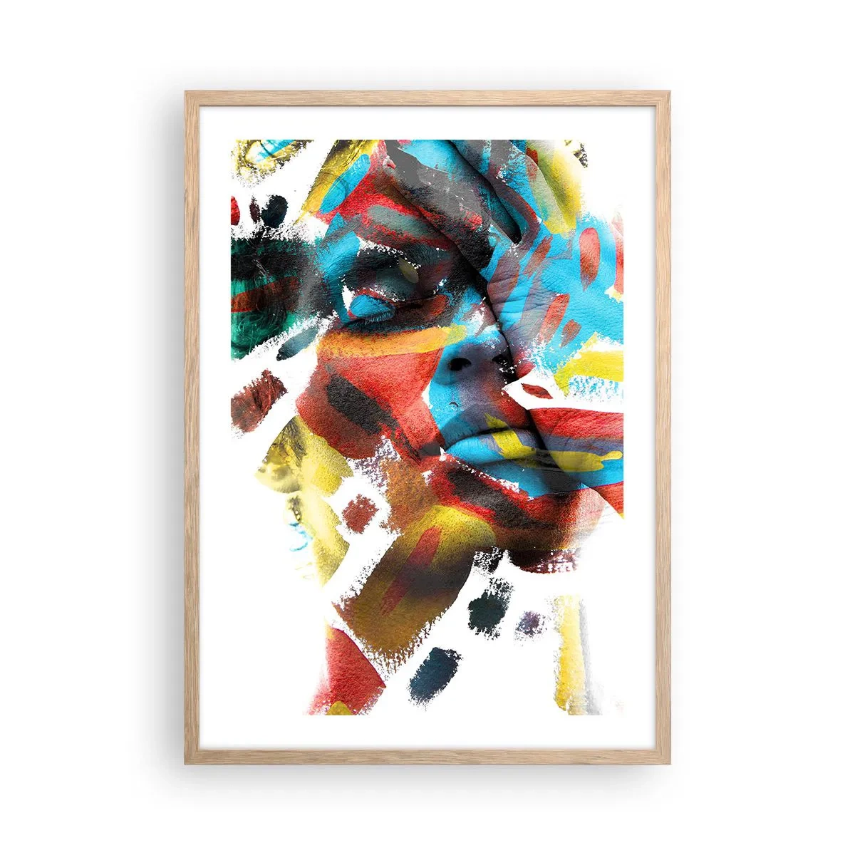 Pôster com moldura de carvalho claro - Personalidade colorida - 50x70 cm