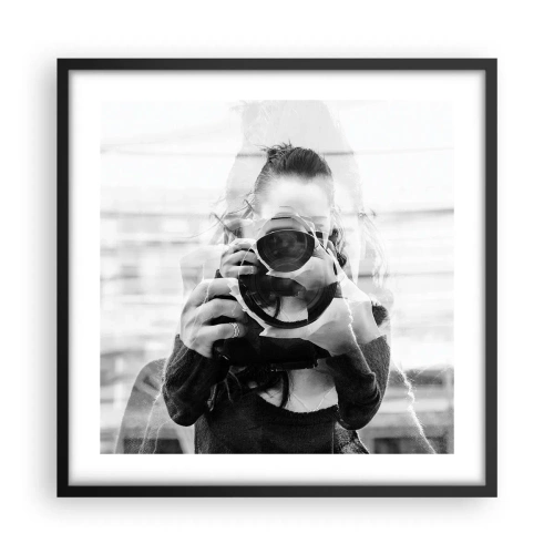 Pôster com moldura preta - Criador e material - 50x50 cm