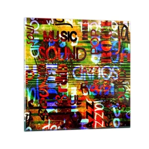 Quadro em vidro - Todas as cores do som - 30x30 cm