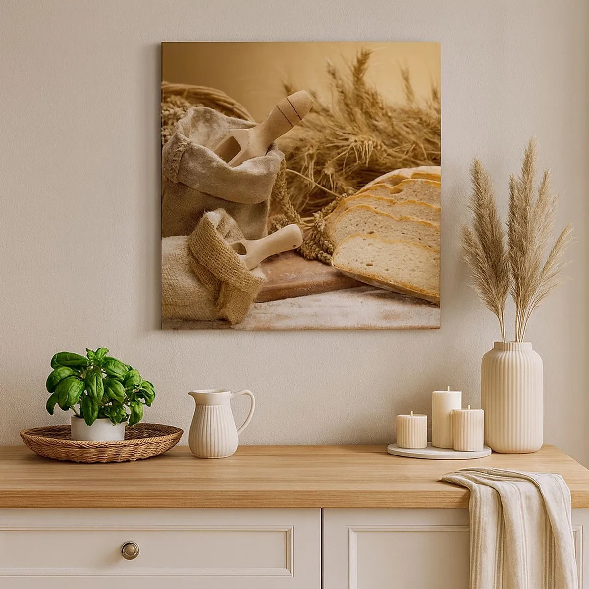 Quadro em tela - Pão de cada dia - 30x30 cm