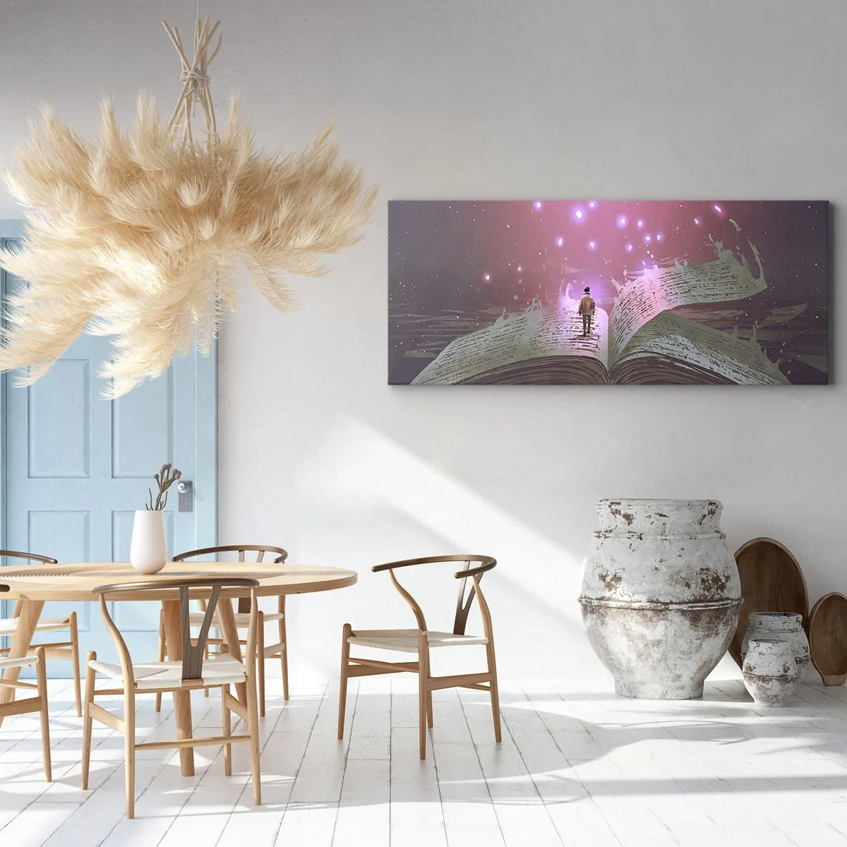 Quadro em tela - Um convite para outro mundo - leia! - 120x50 cm