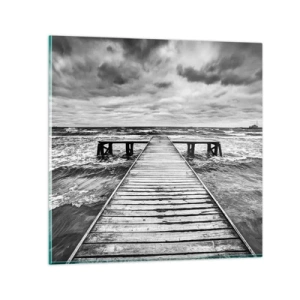 Quadro em vidro - Estou à espera do vento, que vai dispersar... - 40x40 cm