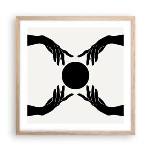 Pôster com moldura de carvalho claro - Sinal secreto - 50x50 cm