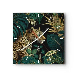 Relógio de parede - Relógio em vidro - Um anfitrião na selva - 40x40 cm