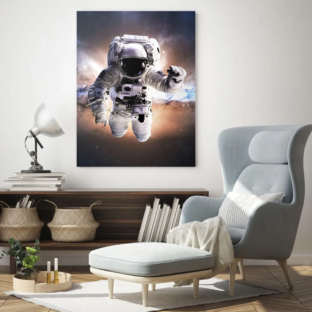 Quadro em vidro - Saudações do espaço - 50x70 cm
