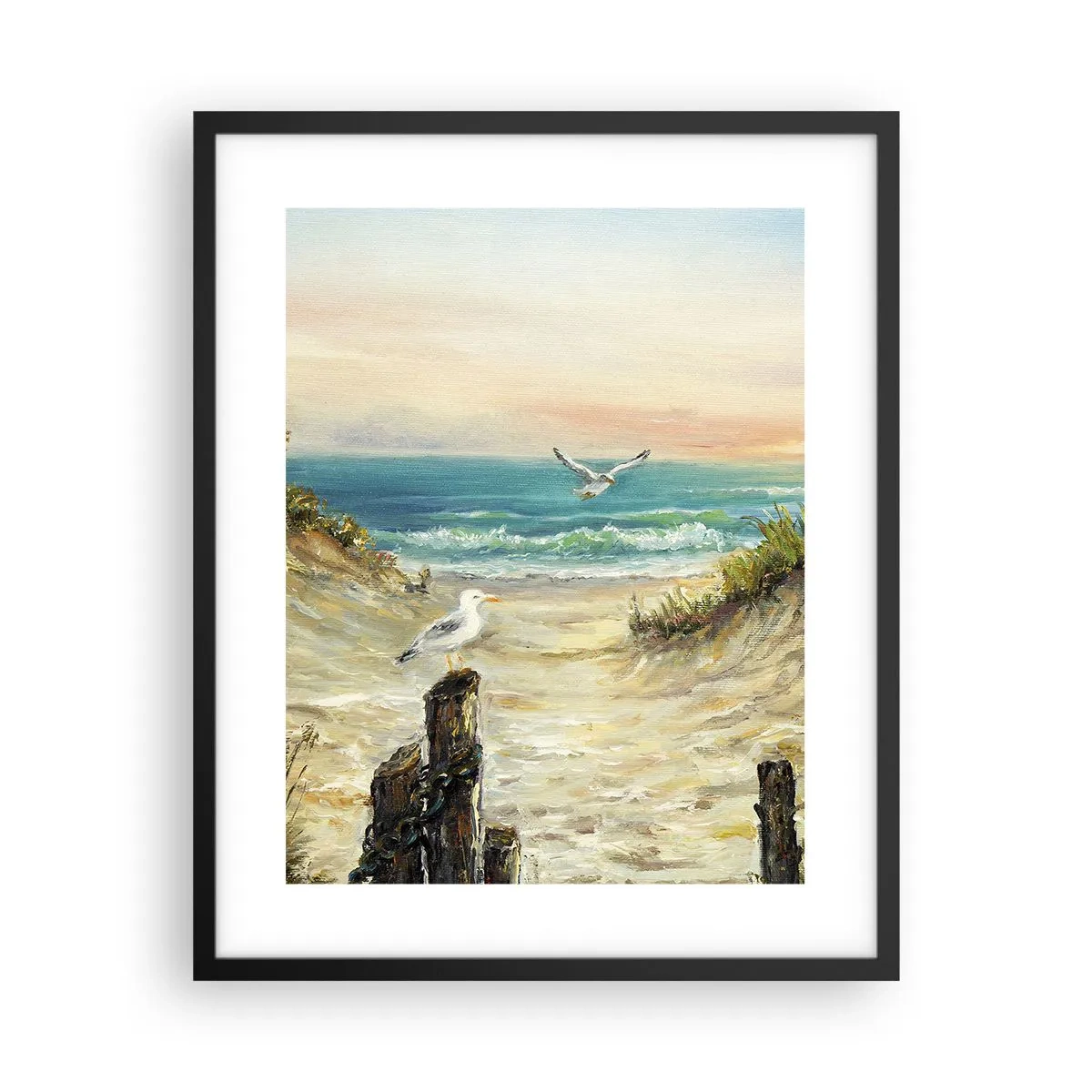 Pôster com moldura preta - Refúgio sem vento - 40x50 cm